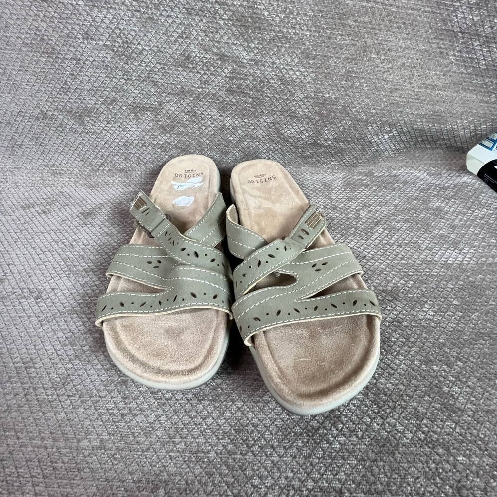 Earth Origins Sandra Suede Leather Multi-Strap Slide Sandals  Sz 11 like new - Picture 9 of 12